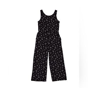 Wonder Nation Girls' Cargo Tank Top Jumpsuit with a floral pattern wide leg